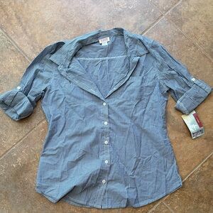 Mossimo Supply Co. Navy and White Striped Shirt